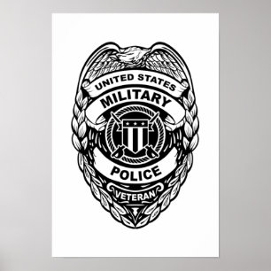 U.S. Military Police Veteran Badge Poster