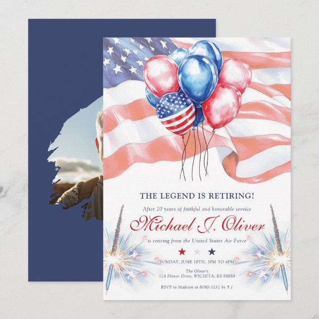 U.S. Military Retirement Invitation (Front/Back)