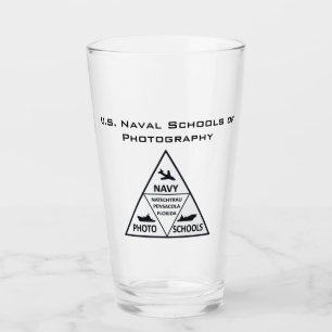 U.S. Naval School of Photography Glass Tumbler B&W
