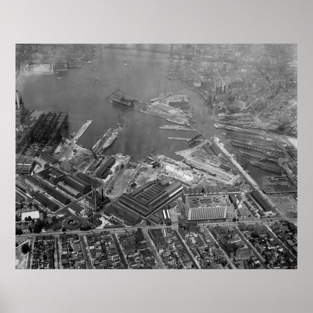 U.S. Naval Yard in Brooklyn NY Photograph (1932) Poster (Front)