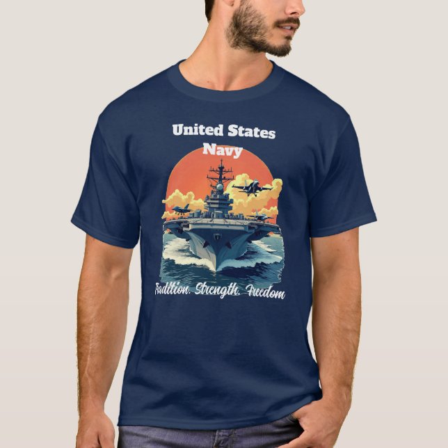 U.S. Navy Carrier Tee – Tradition & Freedom (Front)