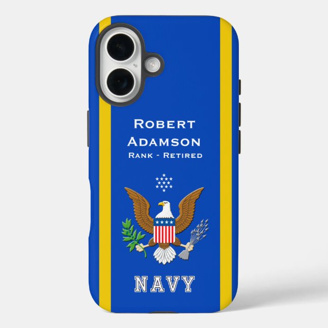 U.S. Navy colours and Defence Emblem personalise Case-Mate iPhone Case (Back)