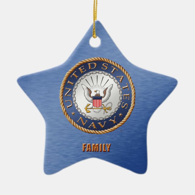 U.S. Navy Family Ceramic Ornament (Front)