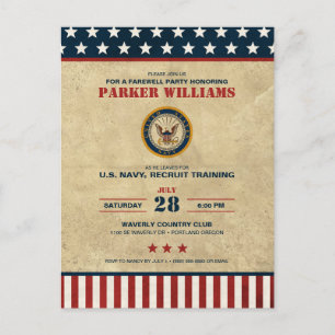 U.S. Navy Farewell Party - Recruit Training Postcard