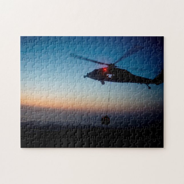 U.S. Navy MH-60S Seahawk at Dusk Jigsaw Puzzle (Horizontal)