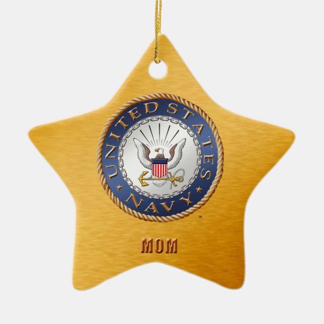U.S. Navy Mum Ceramic Ornament (Front)