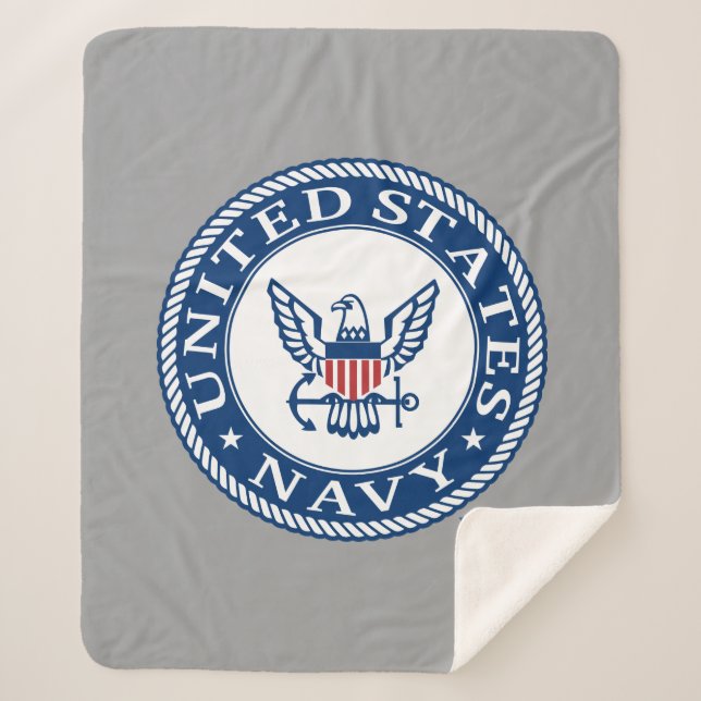 U.S. Navy | Navy Alt Emblem Sherpa Blanket (Front)