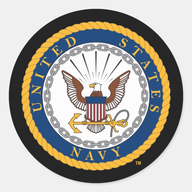 U.S. Navy | Navy Emblem Classic Round Sticker (Front)