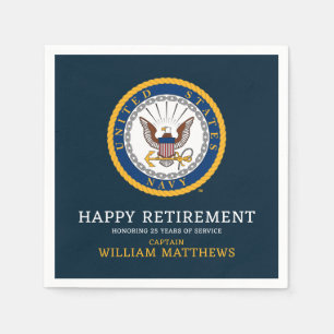 U.S. Navy   Navy Emblem   Happy Retirement Napkin