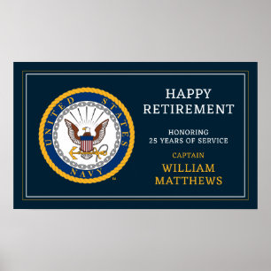 U.S. Navy   Navy Emblem   Happy Retirement Poster