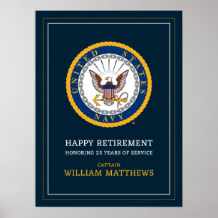 U.S. Navy   Navy Emblem   Happy Retirement Poster