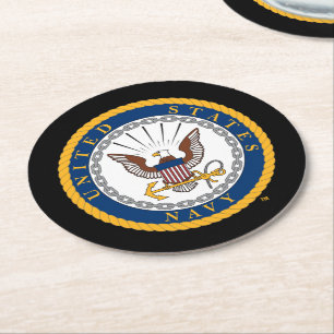 U.S. Navy   Navy Emblem Round Paper Coaster
