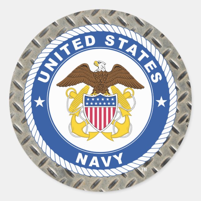 U.S. Navy | Officer Crest Classic Round Sticker (Front)