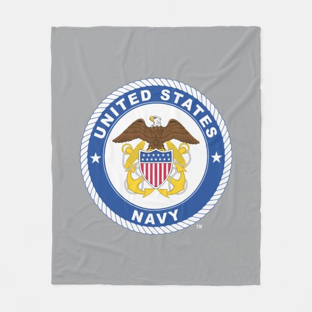 U.S. Navy | Officer Crest Fleece Blanket (Front)