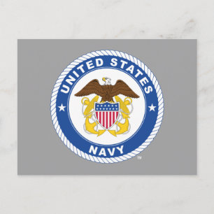 U.S. Navy   Officer Crest Postcard