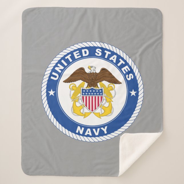 U.S. Navy | Officer Crest Sherpa Blanket (Front)