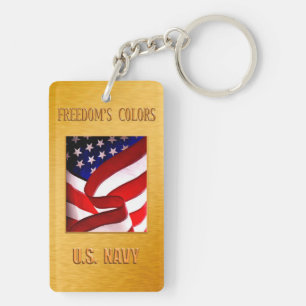 U.S. NAVY Rectangle (double-sided) Key Ring