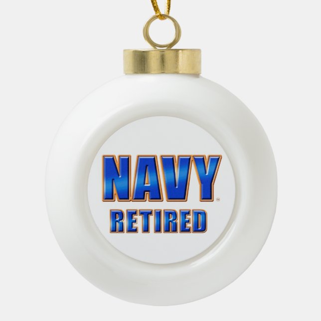 U.S. Navy Retired Ceramic Ball Ornament (Front)