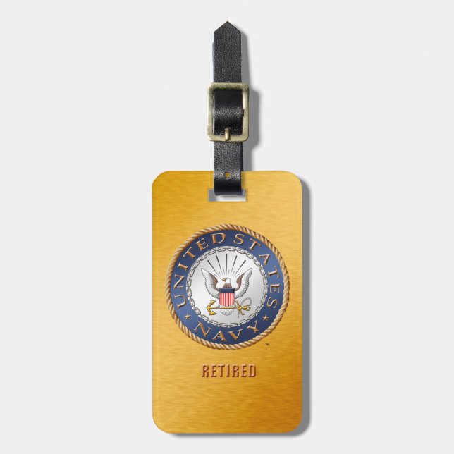 U.S. Navy Retired Luggage Tag (Front Vertical)