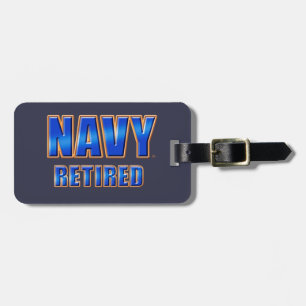 U.S. Navy Retired Luggage Tag w/ leather strap