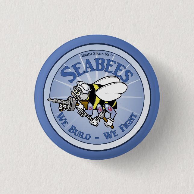 U.S. Navy Seabee 3 Cm Round Badge (Front)