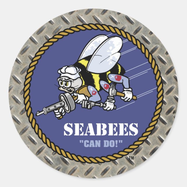 U.S. Navy | Seabees Classic Round Sticker (Front)