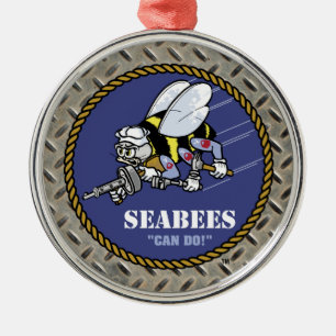 U.S. Navy Seabees Metal Tree Decoration
