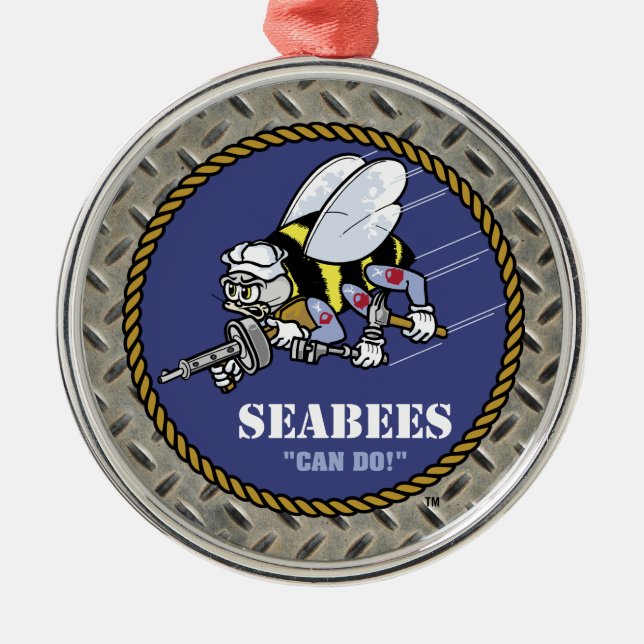 U.S. Navy | Seabees Metal Tree Decoration (Front)