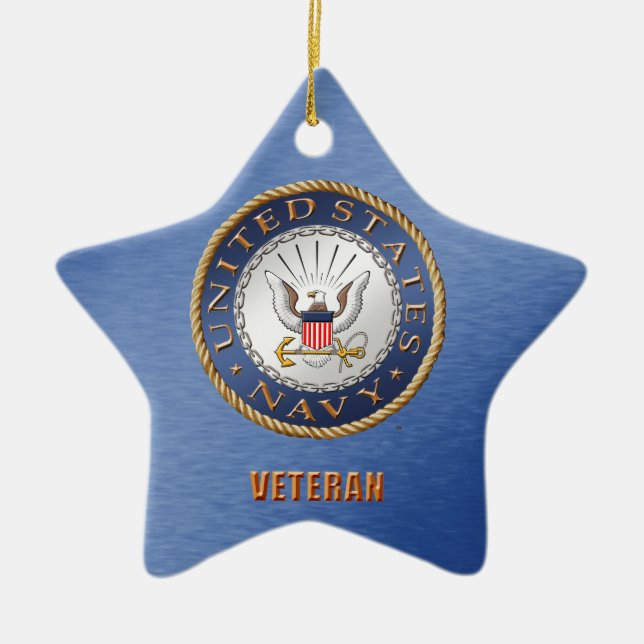 U.S. Navy Veteran Ceramic Ornament (Front)