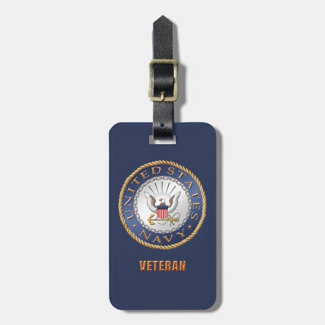 U.S. Navy Veteran Luggage Tag (Front Vertical)