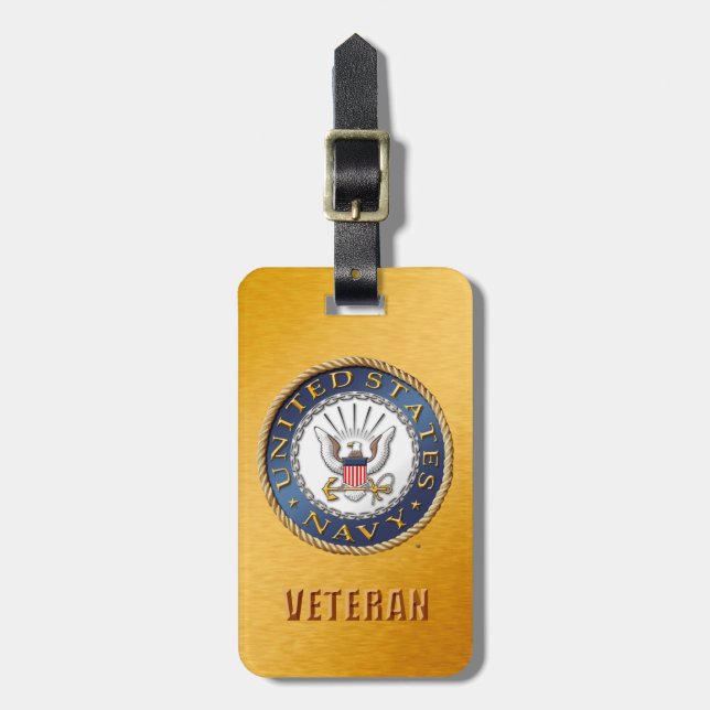 U.S. Navy Veteran Luggage Tag (Front Vertical)