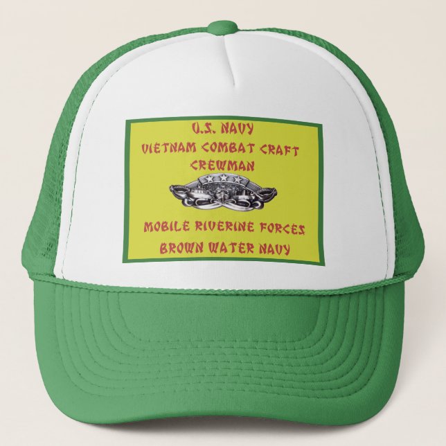 U.S. NAVY VIETNAM COMBAT CRAFT CREWMAN TRUCKER HAT (Front)
