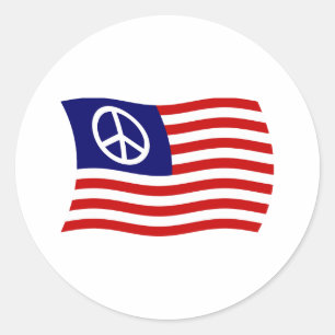 U.S. Peace Sign Flag Sticker
