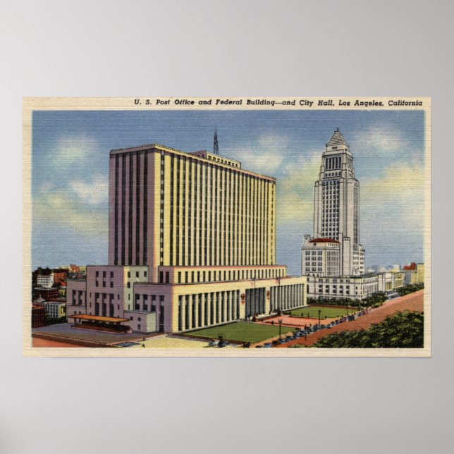 U. S. Post Office, City Hall, & Federal Building Poster (Front)