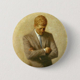 U.S. President John F. Kennedy by Aaron Shikler 6 Cm Round Badge