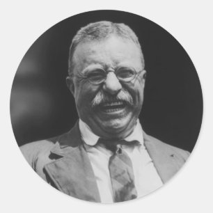U.S. President Theodore Teddy Roosevelt Laughing Classic Round Sticker