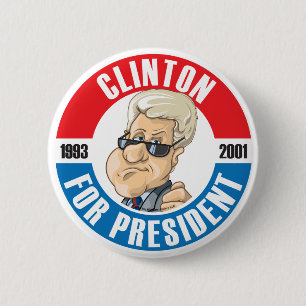 U.S. Presidents Campaign Button: #42 Bill Clinton 6 Cm Round Badge