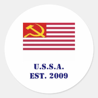 U.S.S.A.est. 2009 Classic Round Sticker