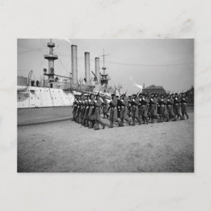 U.S.S. Brooklyn & Marine Corps Guard Company: 1897 Postcard
