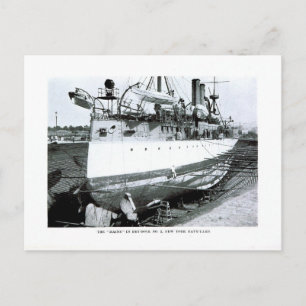 U.S.S. Maine in Drydock Postcard
