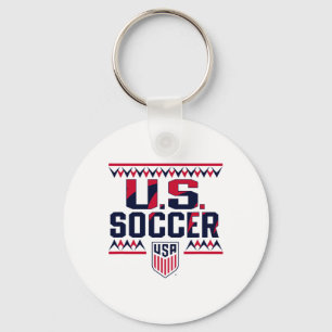 U.s. Soccer Retro Sharktooth White Usmnt Officiall Key Ring