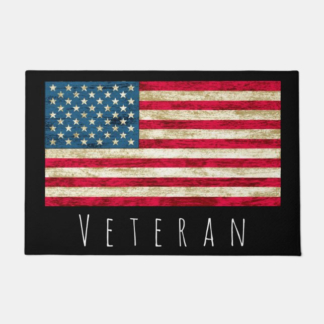 U.S. Veterans Day American Flag  Doormat (Front)