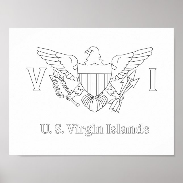 U.S. Virgin Island Flag Adult Colouring Poster (Front)