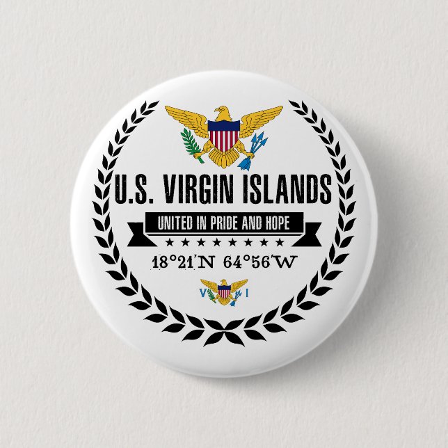 U.S. Virgin Islands 6 Cm Round Badge (Front)
