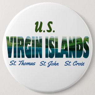 U.S. Virgin Islands 6 Cm Round Badge