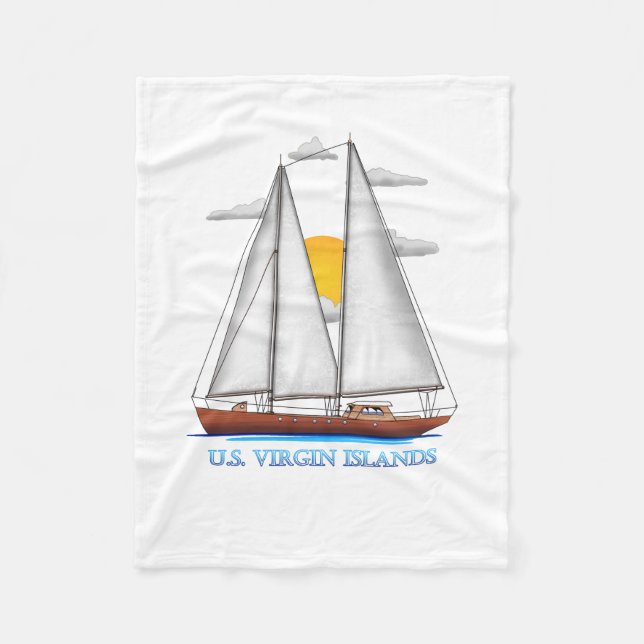 U.S. Virgin Islands Coastal Nautical Sailing Sailo Fleece Blanket (Front)