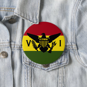 U.S. Virgin Islands Flag 10 Cm Round Badge