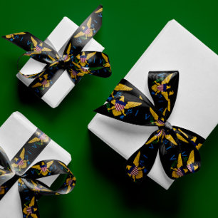 U.S. Virgin Islands Flag, Black - 1.5" Width Satin Ribbon