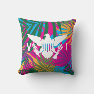 U.S. Virgin Islands Flag, Colourful Tropical Cushion