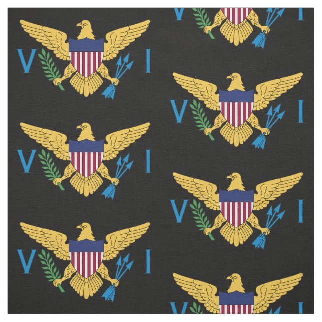 U.S. Virgin Islands Flag (Large) Black Fabric (Swatch)
